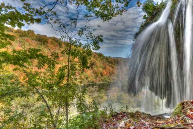 Waterfall on the Plitvice Lakes