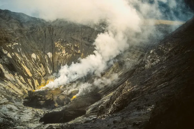 The craters in the Bromo-Tengger-Semeru National Park