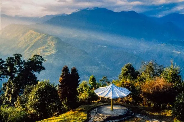 Der Ausblick vom Hotel in Pelling