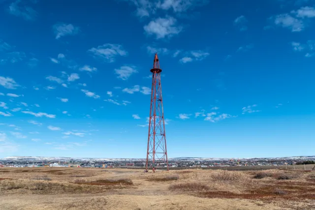 Der Luftschiffmast für das Luftschiff Norge von Amundsen 1926 auf Vadsøya