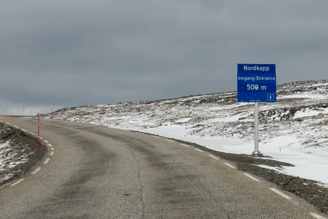 Die letzten Kilometer zum Nordkap über Schnee und Eis