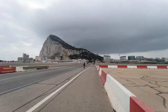 Entering Gibraltar via the airport runway