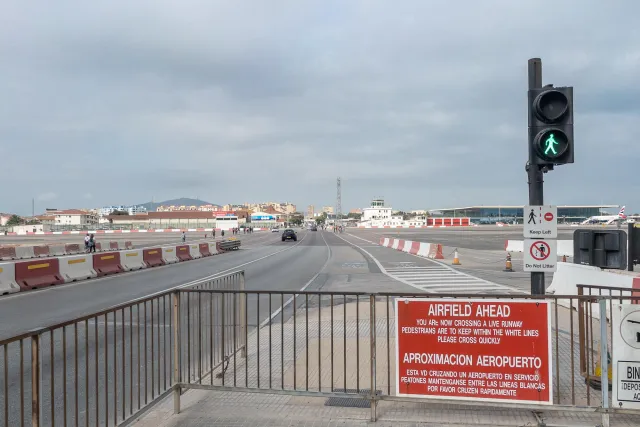 Entering Gibraltar via the airport runway