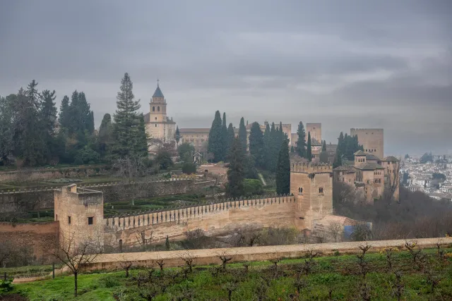 A view of the Alhambra from the Generalife Gardens