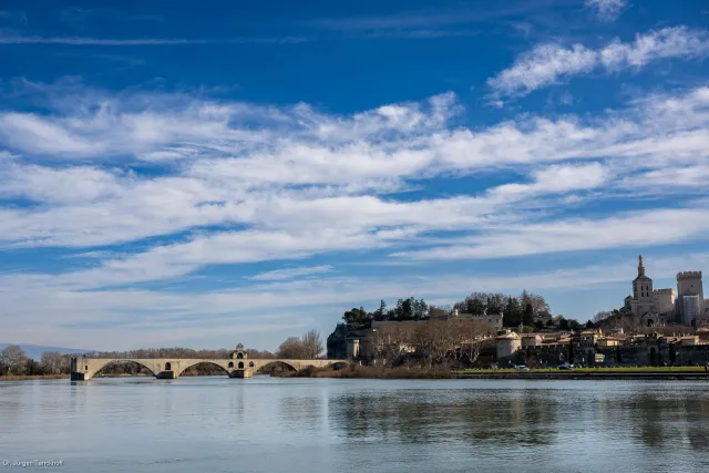 Avignon, city with the former Pope's Palace and Pont Saint-Bénézet