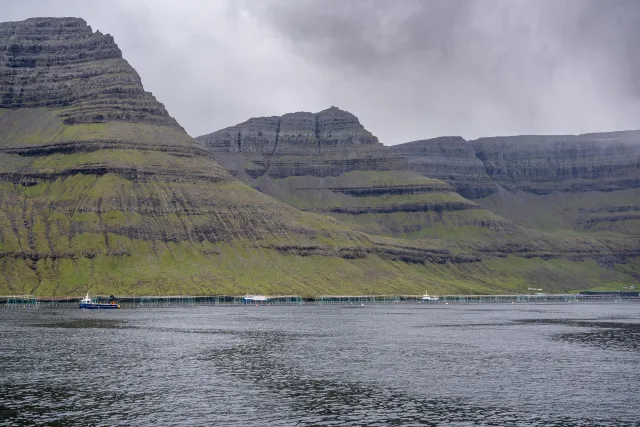 The sea and the steep cliffs between the islands of Vidoy, Fugloy and Svinoy