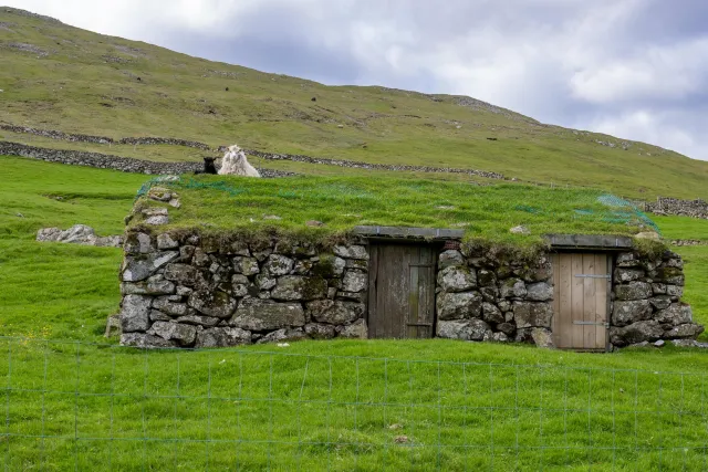 Grass roof houses in Húsavik