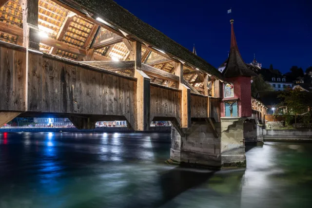 The Spreuer Bridge over the Reuss in Lucerne