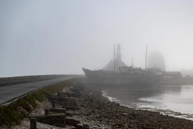 Wrecks in the port of Camaret sur Mer in Brittany